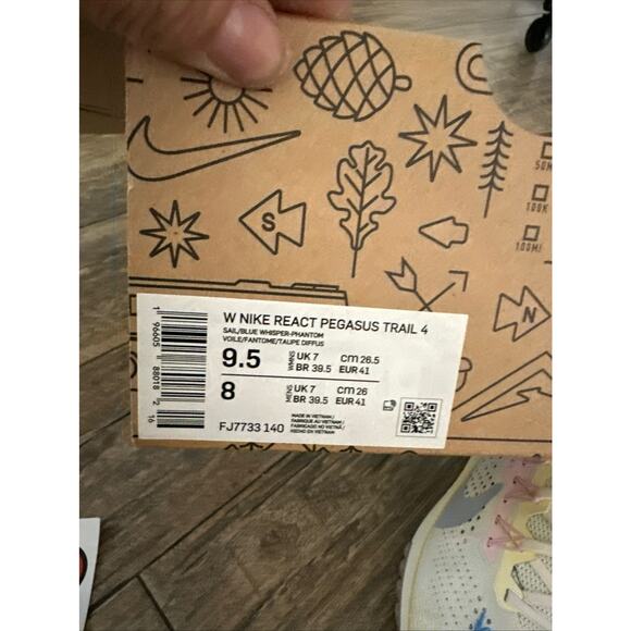 Nike Women's React Pegasus Trail 4 Sail Whisper Running Sneakers Shoes Size 9.5 - Picture 6 of 10